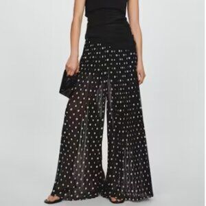 Mango Polka-dot Pleated Pants - Size M - NWT